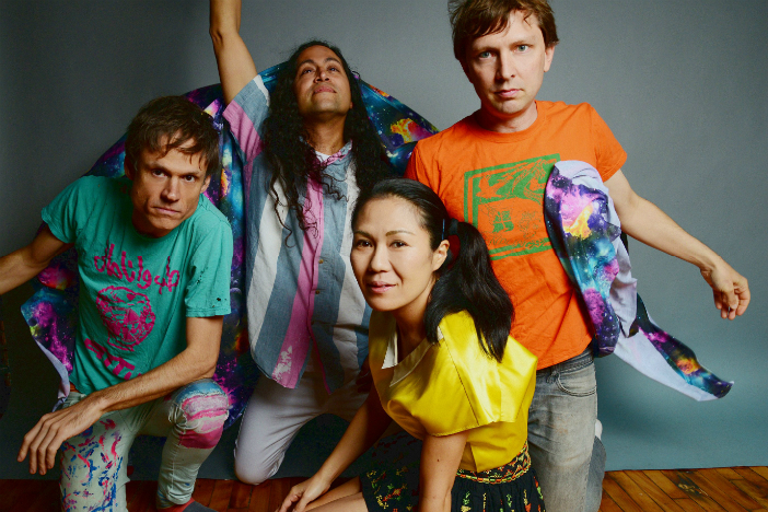 A photo of colourful four-piece punk band Deerhoof at Brighton Dome for the Brighton Festival