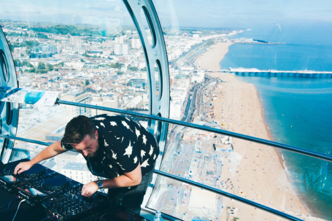 A live DJ performance from the Brighton i360 pod as part of United We Stream supporting the night-time economy during the Covid-19 coronavirus pandemic