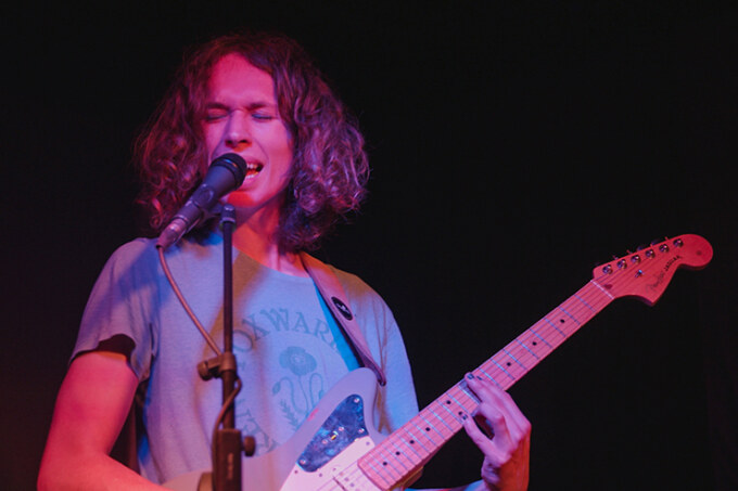 Singer from Hutch on stage at the Prince Albert in Brighton
