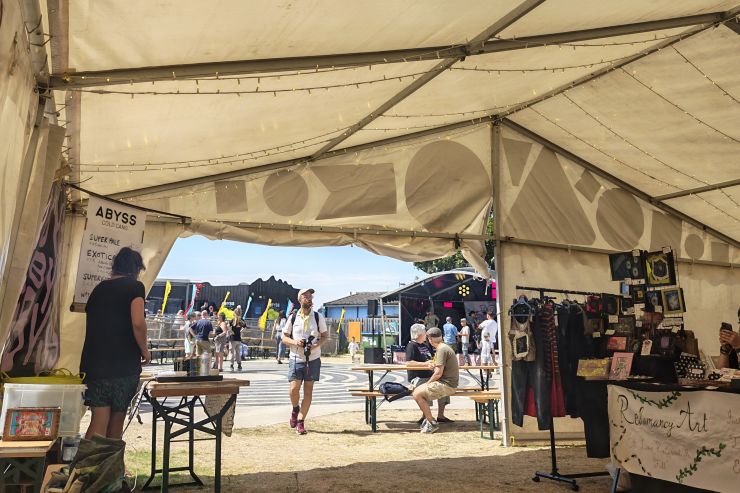 view from inside the tent